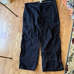 Vintage Prana Black Track Pants with Contrast Stitching